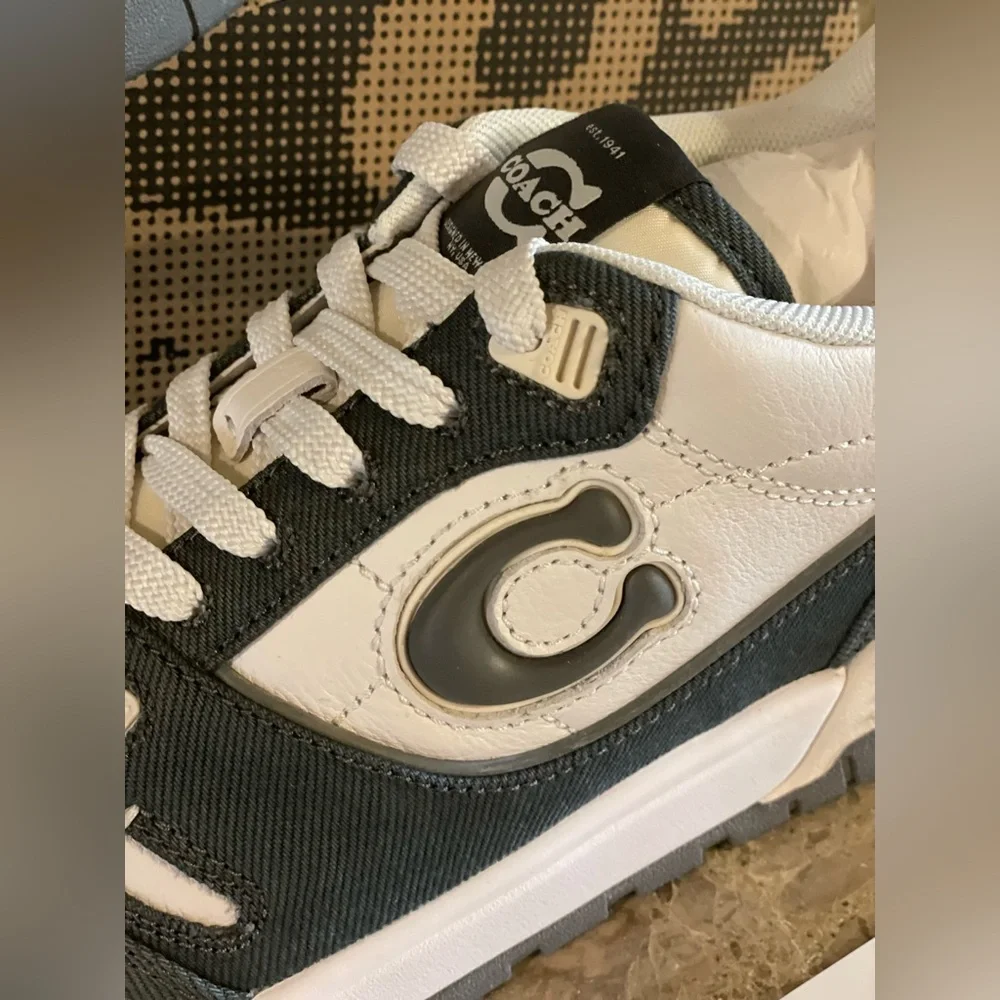 COACH NIB Women’s Charcoal SoHo Denim Sneakers Size 8 - Picture 7 of 17